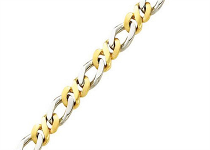 Two Tone Plated Mens Curb Chain